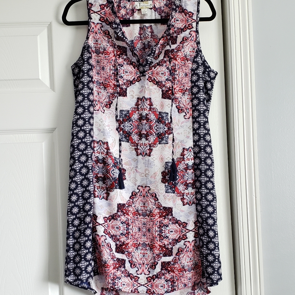 Patterned Sleeveless Dress